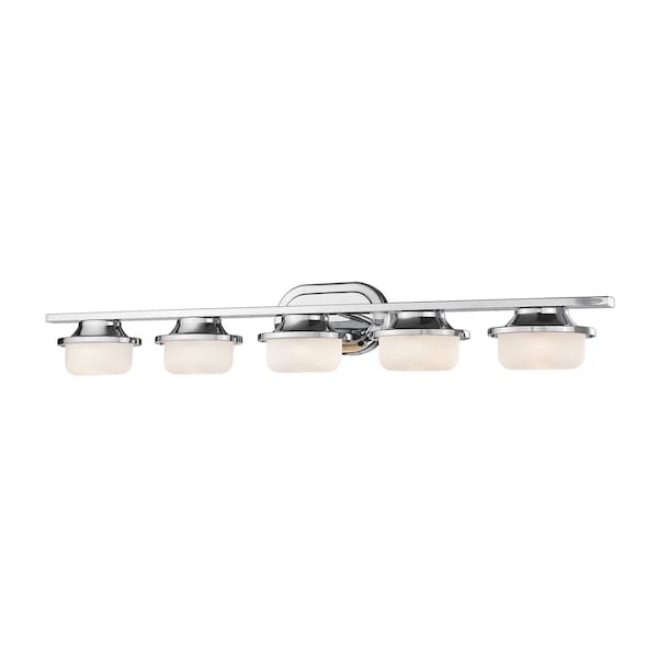 Z-Lite Optum 5 Light Vanity, Chrome & Matte Opal 1917-5V-CH-LED - main